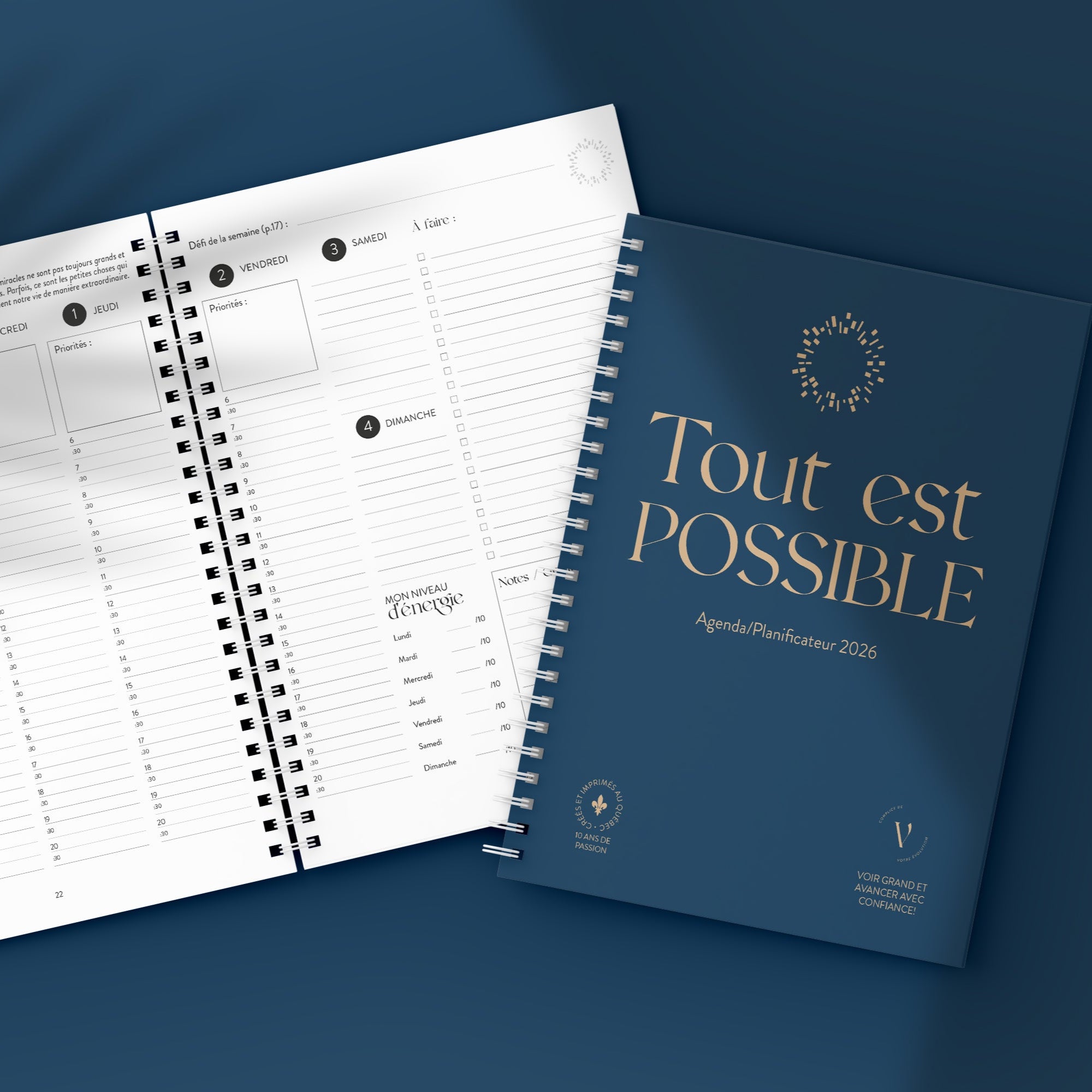 Agenda 2026 -Tout est possible (janvier à décembre) - Voir grand et avancer avec confiance!